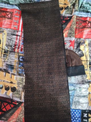 Roberto Cavalli Cappello Sciarpa Marrone Nero