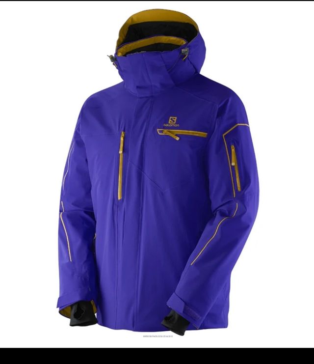 Chaqueta de esquí Salomon azul y amarilla