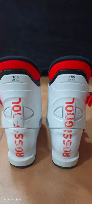 Bota de esquí junior blanca y roja