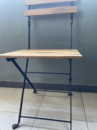 Sillas Ikea Balcón Madera y Metal