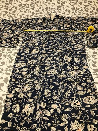 Kimono mujer azul y dorado