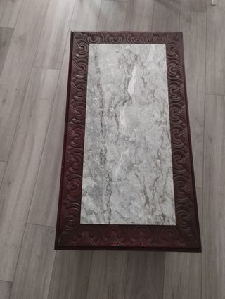 Mesa centro vintage mármol y madera