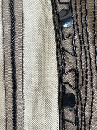 Vestido fiesta Sfera beige y negro