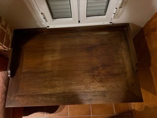 Scrivania pieghevole, forbici, legno di teak