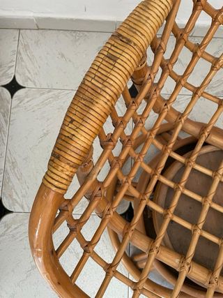 Sillón de bambú y ratán estilo años 60