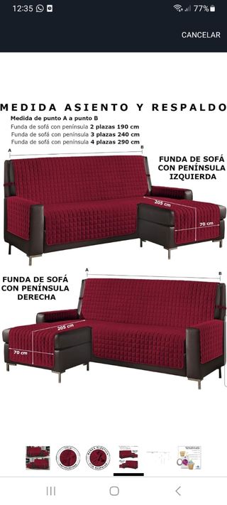 Funda Chaise Longue Reversible Antimanchas