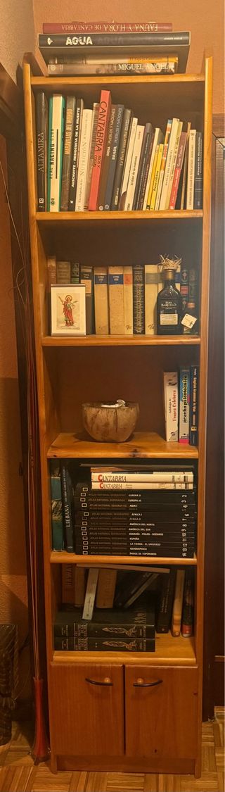 Estantería de pino macizo con puertas