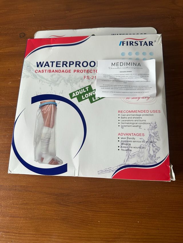 Protector de pierna impermeable para escayola