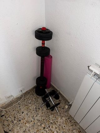 Banco de musculación con pesas 10kg