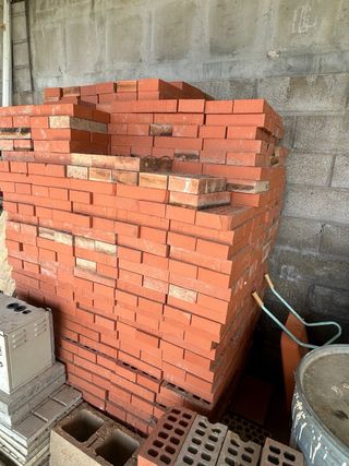 Lote 1600 ladrillos cara vista rojo macizo