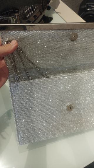Bolso de fiesta plateado brillante