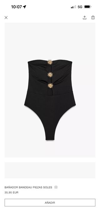 Bañador Zara Talla S Negro Soles