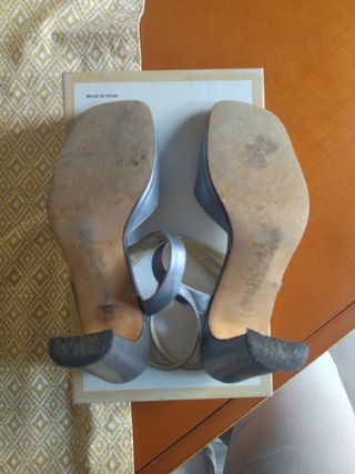 Zapatos de piel Paco Marchena plateados