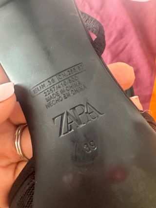 Zara Zapatos Negros con Lazo y Encaje