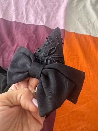 Zara Zapatos Negros con Lazo y Encaje