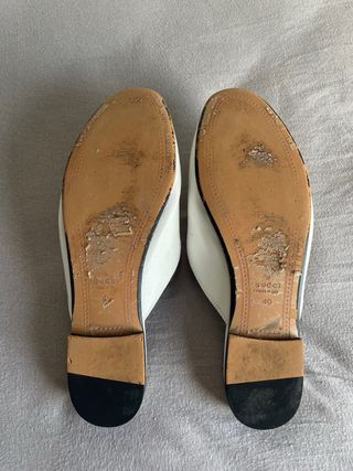 Mocasines Gucci Princetown Mujer T39 Blancos