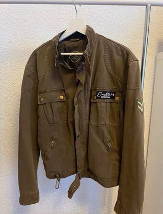Chaqueta vintage de hombre verde militar - moto