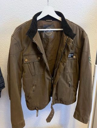 Chaqueta vintage de hombre verde militar - moto
