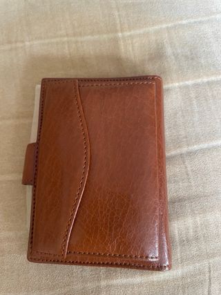 Agenda monedero piel Luxinder marrón