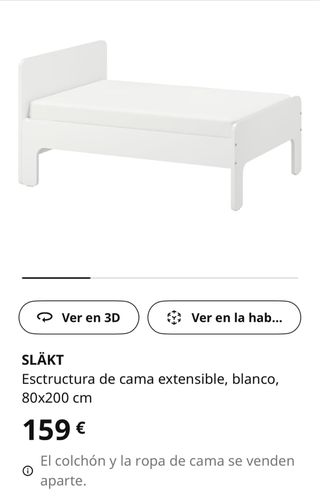 Cama Infantil Extensible IKEA SLAKT +
COLCHONES