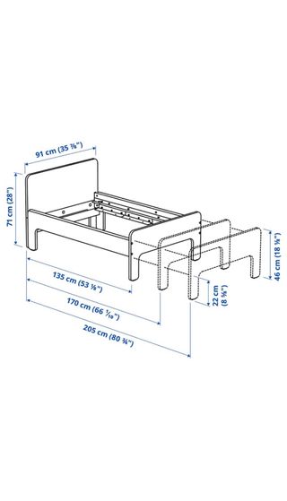 Cama Infantil Extensible IKEA SLAKT +
COLCHONES