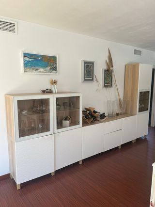 Aparador moderno blanco y madera
