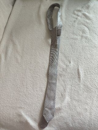 Corbata cuadros beige y marrón