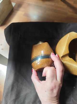 Conjunto Cenicero y Mechero Cerámica Burelarte