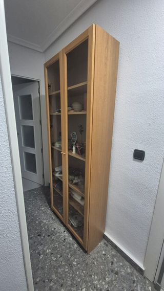 Estantería Ikea Madera y Cristal 201x81x30