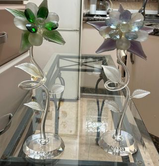 Flor decorativa de cristal