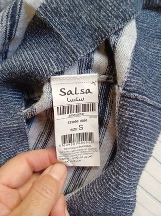 Jersey de rayas azul y blanco