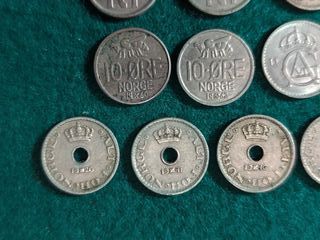 21 Monedas Noruega Antiguas  1 Corona