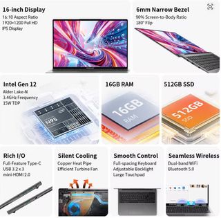 Teclast F16 Air 16 16GB RAM 512GB SSD