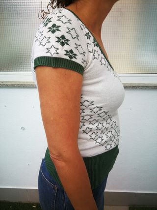 Jersey mujer blanco y verde