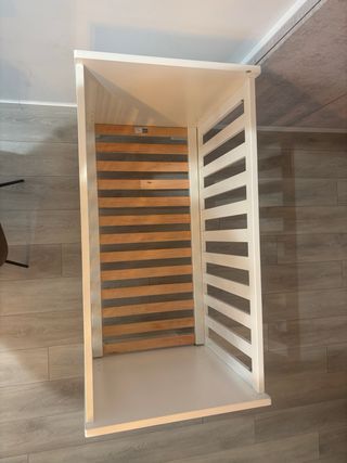 Cuna de madera blanca con colchón 