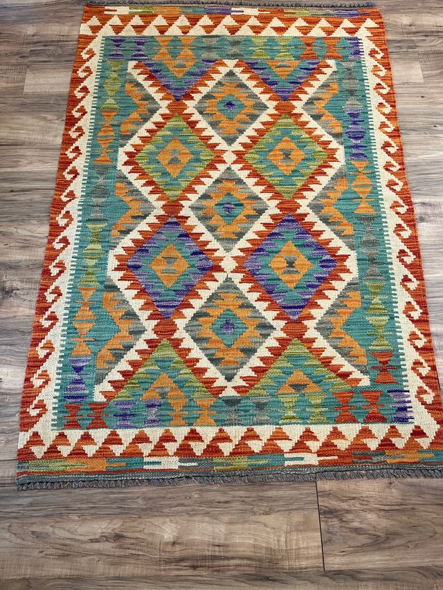 Alfombra Kilim Multicolor Tejida