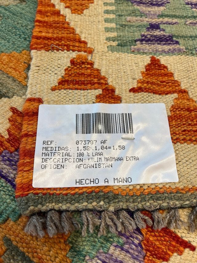 Alfombra Kilim Multicolor Tejida