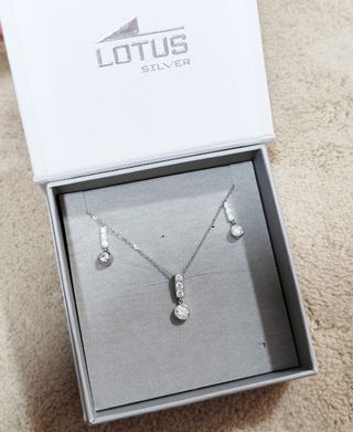 Conjunto (colgante y pendientes) plata Lotus mujer