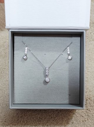 Conjunto (colgante y pendientes) plata Lotus mujer