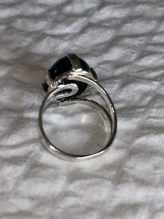 Anillo Plata Ajustable Zafiro Azul
