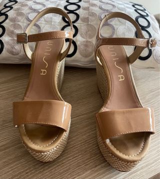 Sandalias Cuña Unisa Beige/Marrón