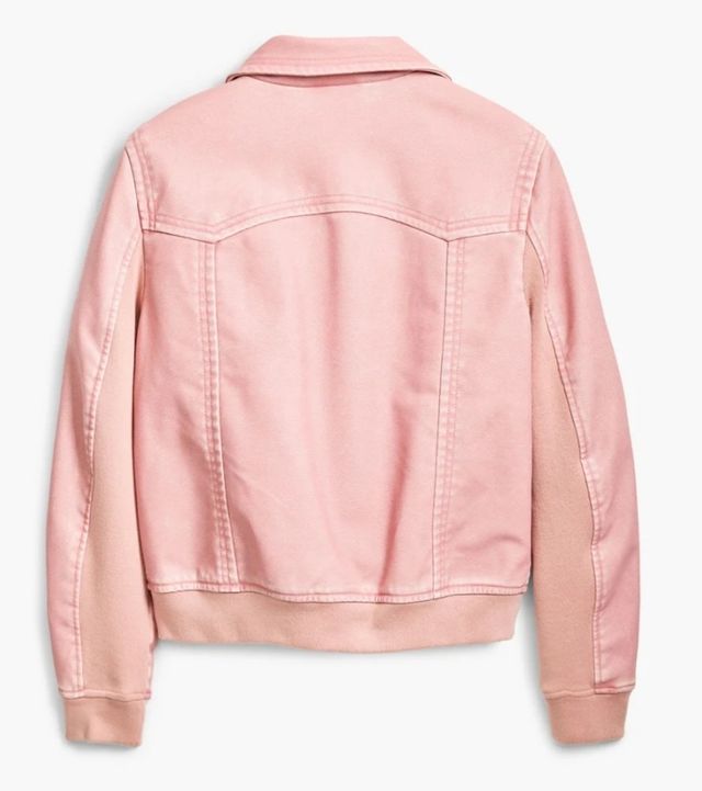 Chaqueta Biker Desigual efecto piel rosa