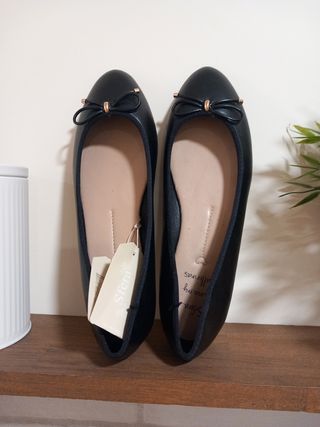 Bailarinas Sfera negras lazo dorado