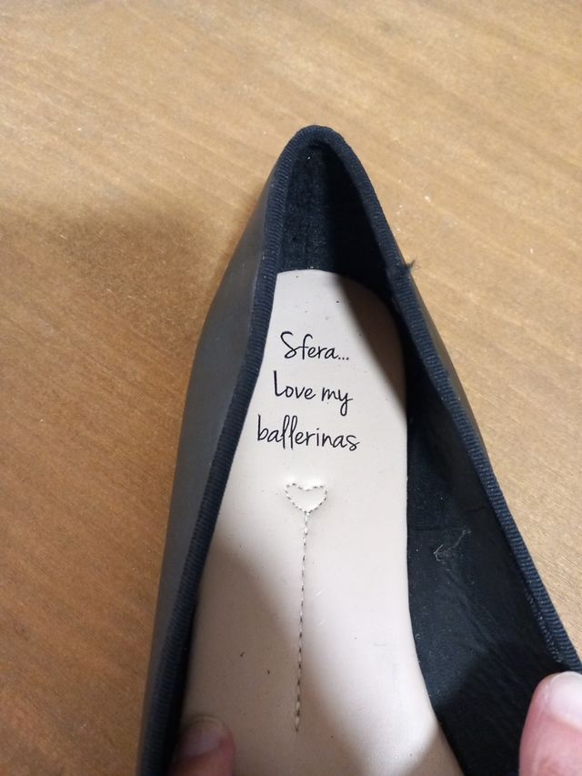 Bailarinas Sfera negras lazo dorado