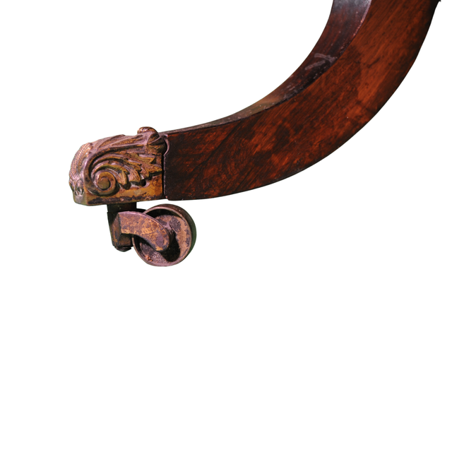 Antigua Mesa de Juego Abatible de Estilo Imperio