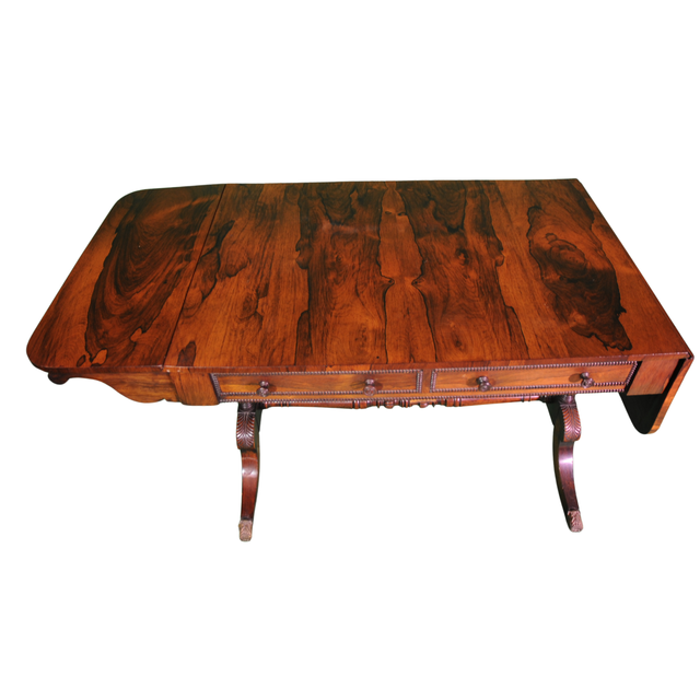 Antigua Mesa de Juego Abatible de Estilo Imperio