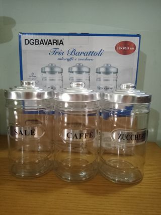 Tris Barattoli DGBavaria Vetro Metallo