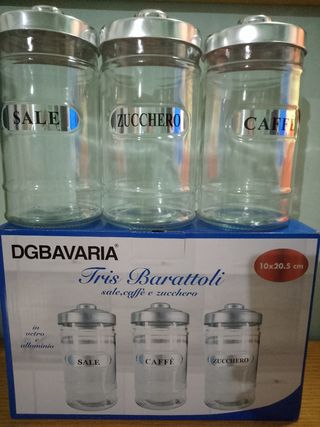 Tris Barattoli DGBavaria Vetro Metallo