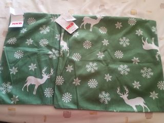 Fundas cojín Navidad NKD ciervos y copos