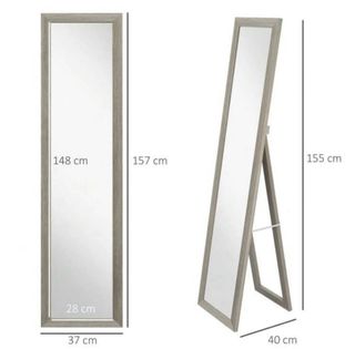 Espejo de pie madera gris y marrón